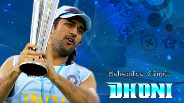 Wallpaper Trophy, Background, With, Dhoni, Blue