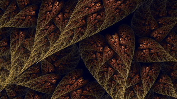 Wallpaper Pattern, Green, Fractal, Shapes, Leaves, Abstract, Red