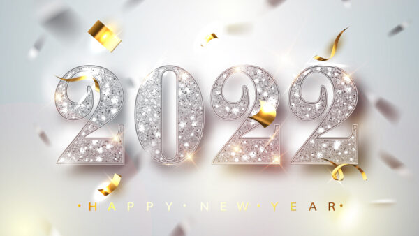 Wallpaper New, Stones, 2022, Sparkling, Lights, Background, Glitter, Year, White