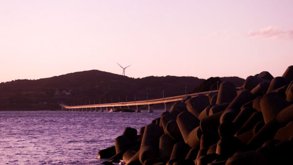 Wallpaper Coast, Nature, Bridge, Pier, Sea, Mountains, Stones