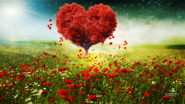 Wallpaper Valentines, Tree, Landscape, Heart, Love, Day