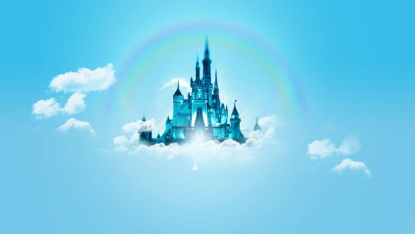 Wallpaper With, Background, Disney, And, Clouds, Around, Blue, Castle, Desktop, Rainbow