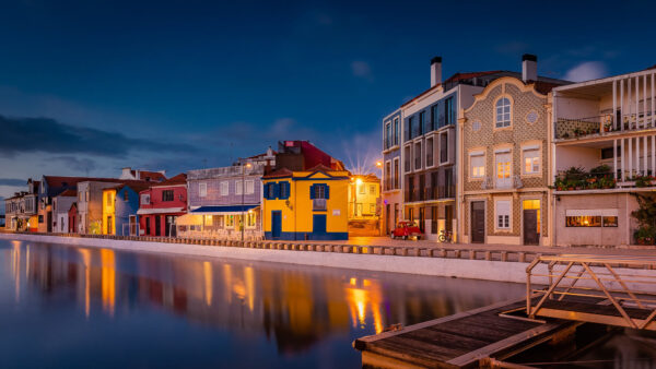 Wallpaper Canal, Pier, Portugal, Travel, Desktop, Aveiro, Building, House
