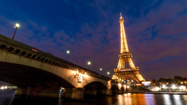 Wallpaper Clouds, Blue, Bridge, Background, View, Desktop, Sky, From, Paris, With, Travel, Side, Tower, Eiffel, And