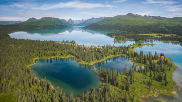 Wallpaper With, Panorama, Mountain, Desktop, And, Forest, Nature, Lake, Alaska
