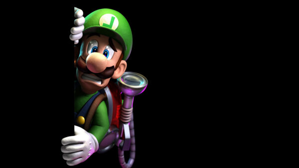 Wallpaper Background, Black, With, Scary, Games, Luigi