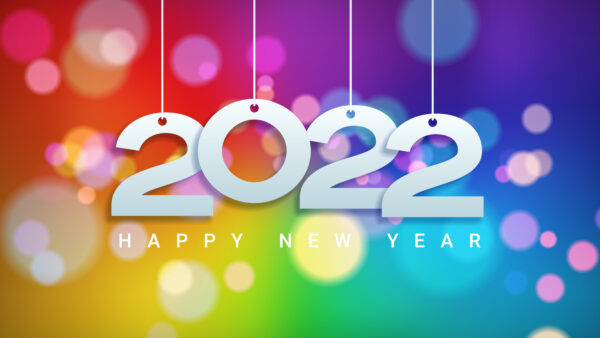 Wallpaper Background, Bokeh, Year, Happy, New, Colorful, 2022