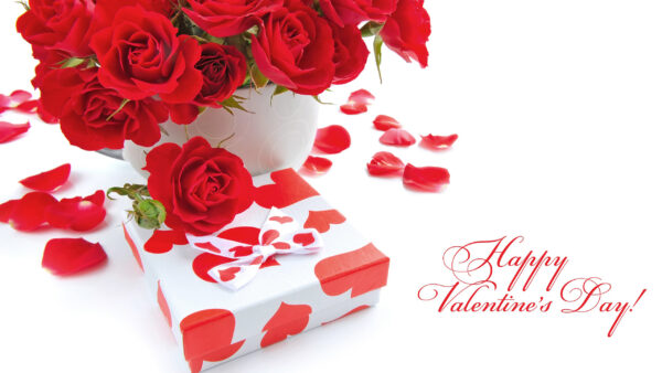 Wallpaper Roses, Valentines, Day, Desktop, With, Box, Gift, Red