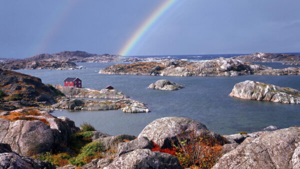 Wallpaper Swedish, Rainbow, Islands, Over, Desktop