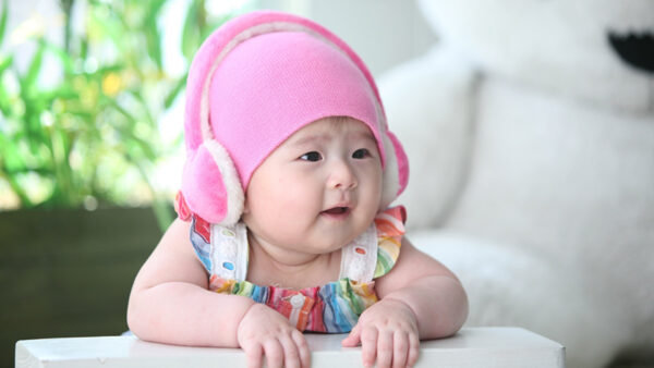 Wallpaper Headphones, Cute, Dress, Colorful, Pink, With, Wearing, Girl, Baby, Child