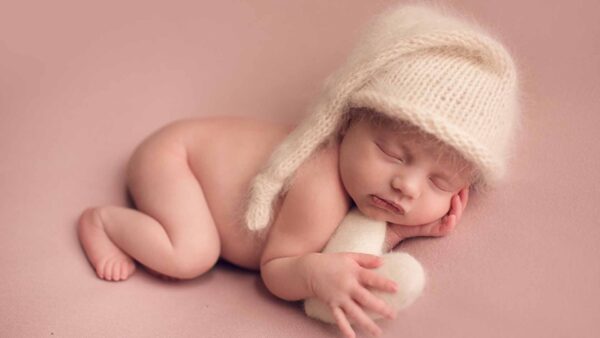 Wallpaper Color, Peach, Wearing, Woolen, Textile, Baby, Knitted, Cute, Light, Sleeping, Cap, Infant
