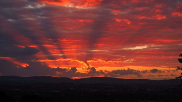 Wallpaper Hills, Mountains, Clouds, During, Nature, Sunset