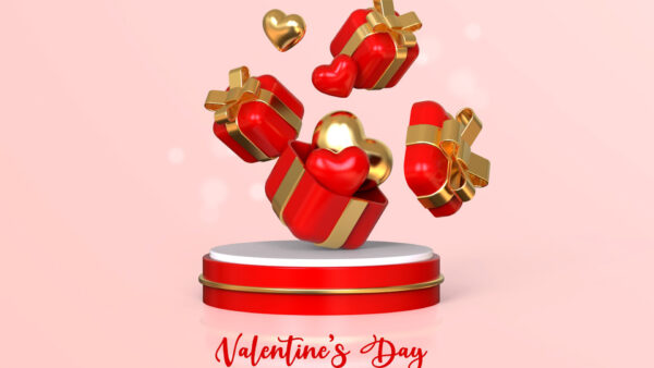 Wallpaper Red, Valentine’s, Light, Day, Background, Golden, Gift, Boxes, Pink