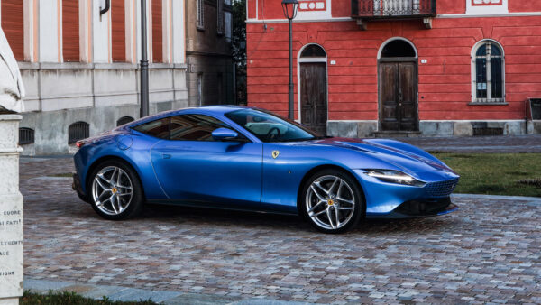 Wallpaper Blue, Ferrari, Desktop, Cars, Roma, 2021