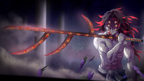 Wallpaper Desktop, With, Slayer, Six, Demon, Having, Anime, Eyes, Full, Weapon, Kokushibou