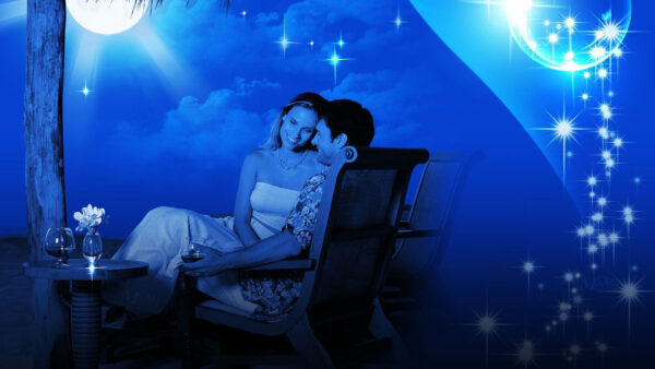 Wallpaper Stars, Background, Couple, Chair, Desktop, Sky, Sweetest, Sitting