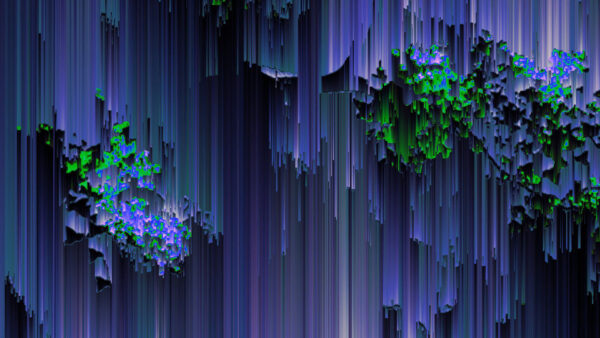Wallpaper Purple, Abstract, Stripes, Glitch, Green, Interference