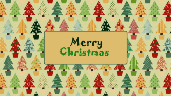 Wallpaper Desktop, Christmas, Background, Trees, With, Colorful, Tree, Merry, Words