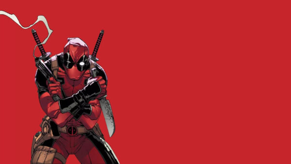 Wallpaper And, With, Gun, Deadpool, Background, Knife, Red