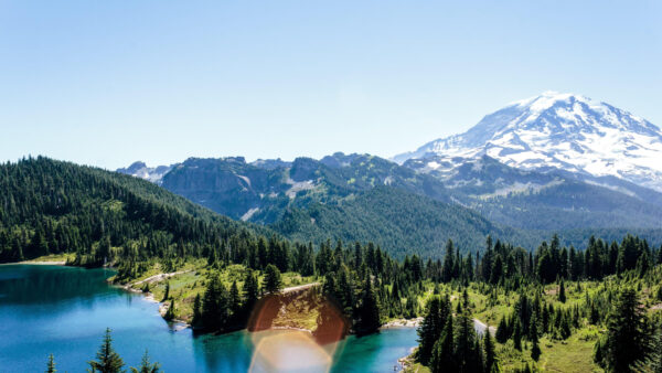 Wallpaper Mountains, Blue, Background, View, Nature, Greenery, Landscape, Desktop, Capped, And, Mobile, Snow, Sky