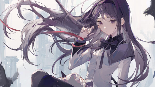 Wallpaper Girl, Anime, Uniform, School, With