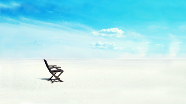 Wallpaper Chair, Sand, White, Beach, Wood