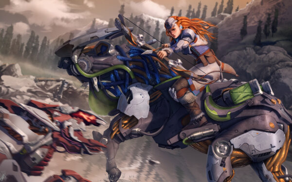 Wallpaper Horizon, Zero, Aloy, Dawn, Artwork