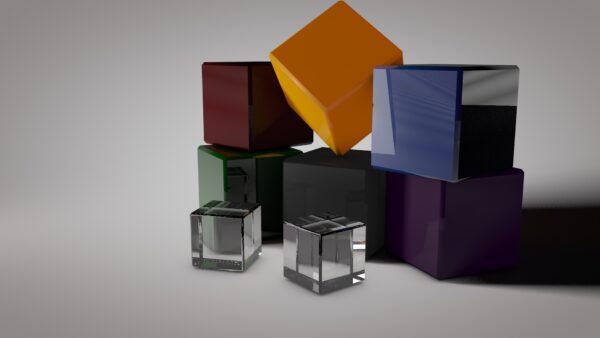 Wallpaper Cube, Blue, Abstract, Yellow, White, Desktop