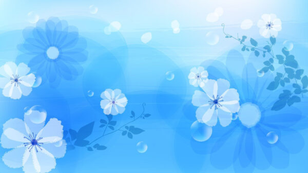 Wallpaper Desktop, Flowers, Blue, Light