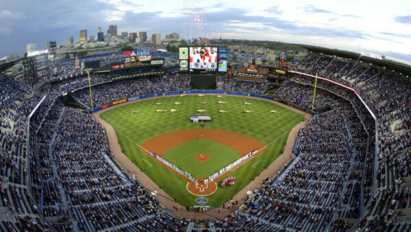 Wallpaper Stadium, Atlanta, Aerial, View, Players, Desktop, With, Braves