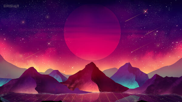 Wallpaper Terrain, Vaporwave, Desktop