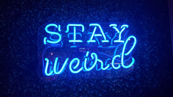 Wallpaper Blue, Neon, Sign