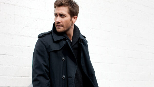 Wallpaper WALL, Gyllenhaal, Celebrities, Side, Standing, Background, Jake, White, Desktop, Facing, One, Black, Overcoat, Wearing