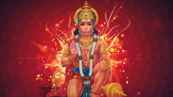 Wallpaper Hanuman, Jai, Background, Red