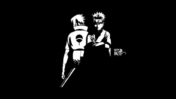 Wallpaper Naruto, Image, Uchiha, And, Uzumaki, Black, White, Sasuke