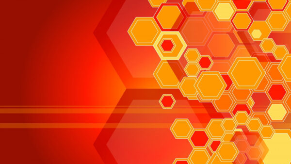 Wallpaper Pattern, Geometry, Red, Hexagon, Orange, Art, Digital, Yellow