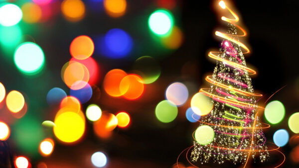 Wallpaper Tree, Desktop, Christmas, Bokeh, Sparkling