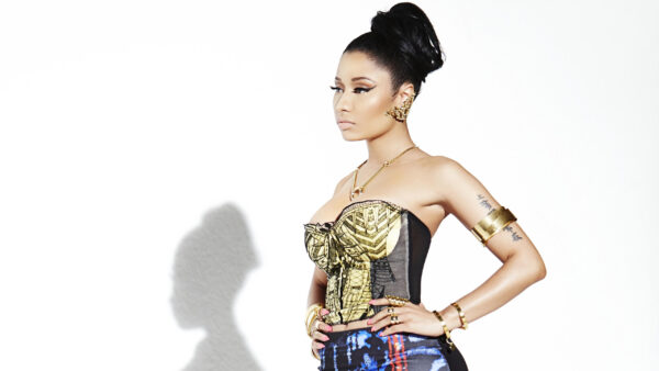 Wallpaper Standing, Blue, Background, White, Nicki, Girls, Wearing, Dress, Black, Minaj