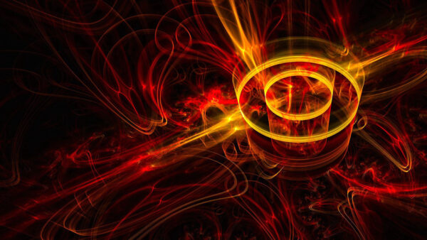 Wallpaper Abstract, Rays, Trippy, Light, Fractal, Red