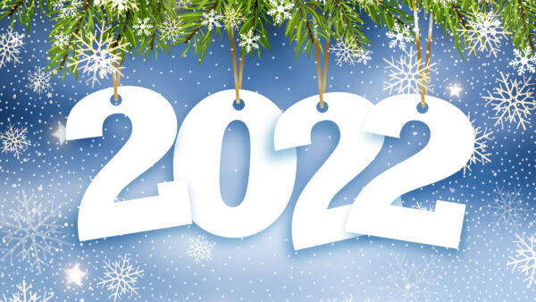 Wallpaper 2022, Stars, Christmas, Tree, White, Glitter, Snowflakes