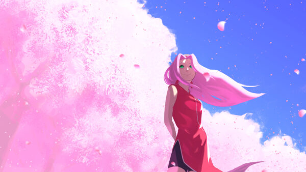 Wallpaper Naruto, Pink, Sakura, Hair, Sky, Blue, Haruno, Background