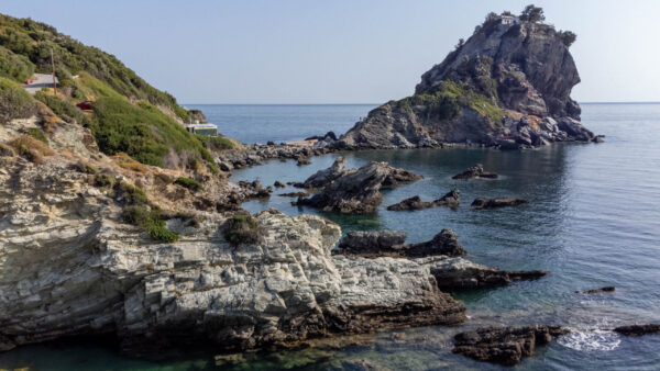 Wallpaper Background, Trees, Nature, Sky, Rocks, Ocean, Blue, Green