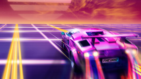 Wallpaper Colorful, Sunset, Car, Vaporwave, Sky, Purple