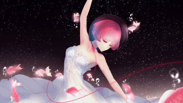 Wallpaper Dance, Anime, Girl, Night