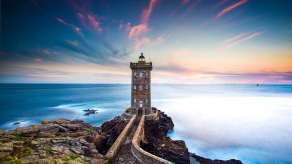 Wallpaper Hour, Blue, Coastline, Lighthouse