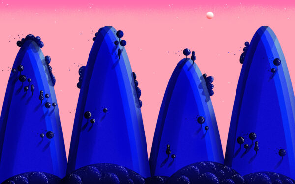Wallpaper Mountains, Blue