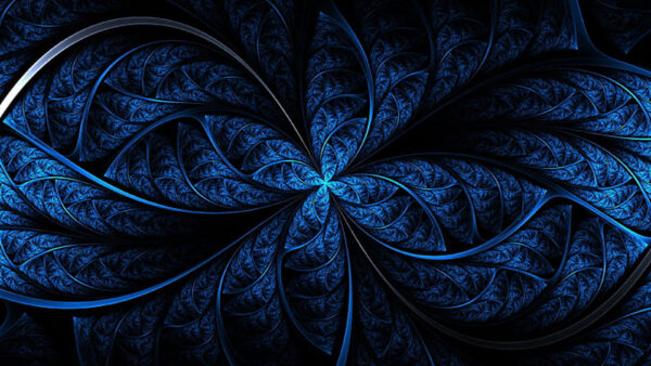 Wallpaper Fractal, Blue, Art, Symmetry, Dark, Navy
