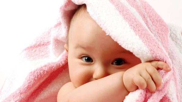 Wallpaper Desktop, Baby, Pink, Towel, Cute, White, Under