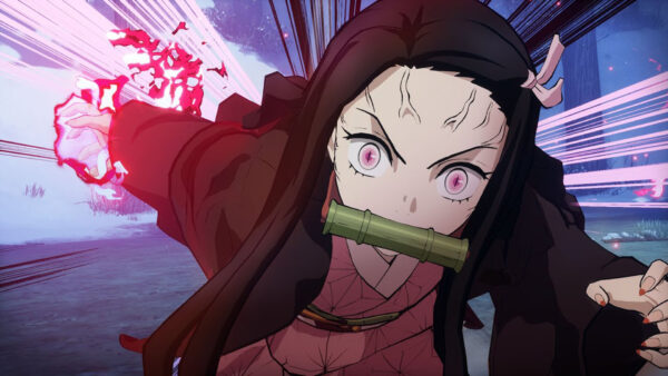 Wallpaper Fire, Background, Kimetsu, Yaiba, Pink, Eyes, Demon, Slayer, Kamado, Nezuko