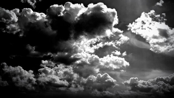 Wallpaper White, Dark, Cloudy, Sky, Black